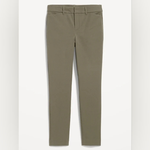 Old Navy Women's Cropped Olive Pants - Picture 3 of 6